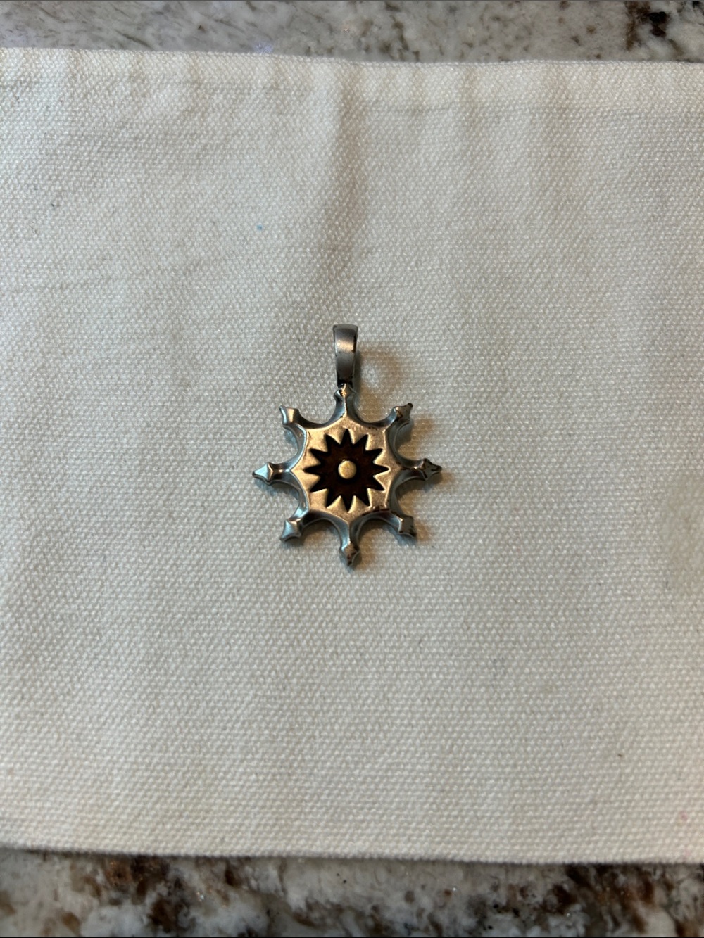 Sunburst Star Sterling-Style Pendant in Silver